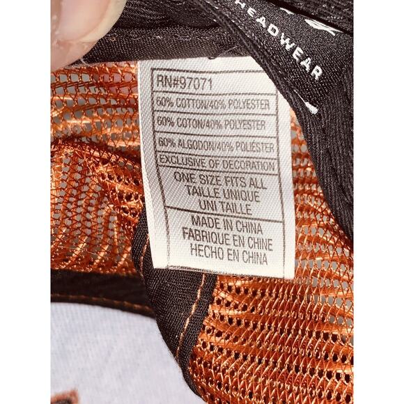 Lakeside Bait & Tackle Trucker Hat Cap Mesh Snapback Sewn Burnt Sienna Black - Picture 8 of 10